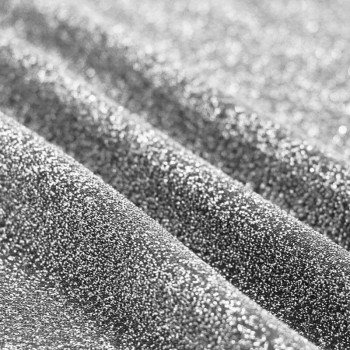 Lichtgewicht Lurex Glitter Jersey Stof Donker Zilver