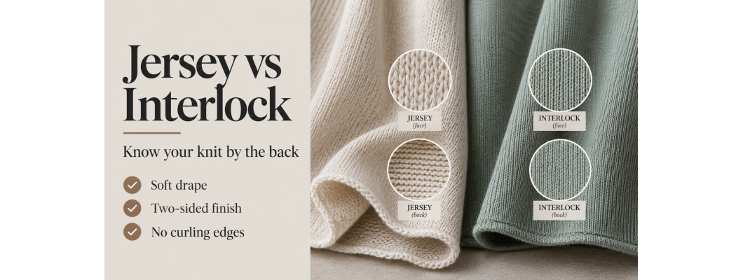Jersey ou interlock : la différence expliquée simplement Jersey ou interlock : la différence expliquée simplement