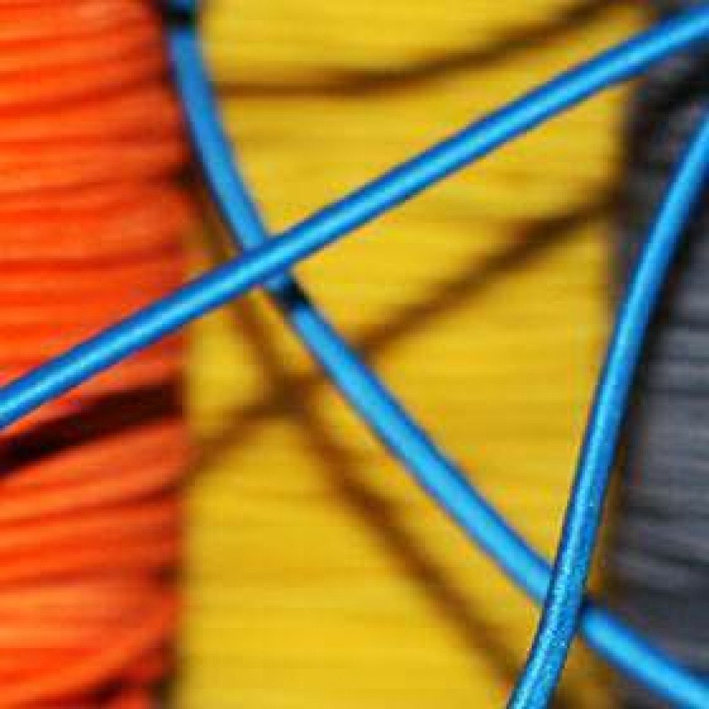 Gummi Anoraksnor 3mm 5 Farver x 50 Meter Bundtpakke Gummi Anoraksnor 3mm 5 Farver x 50 Meter Bundtpakke