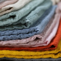 Tessuto Piquet Di Cotone Ruvido Nero