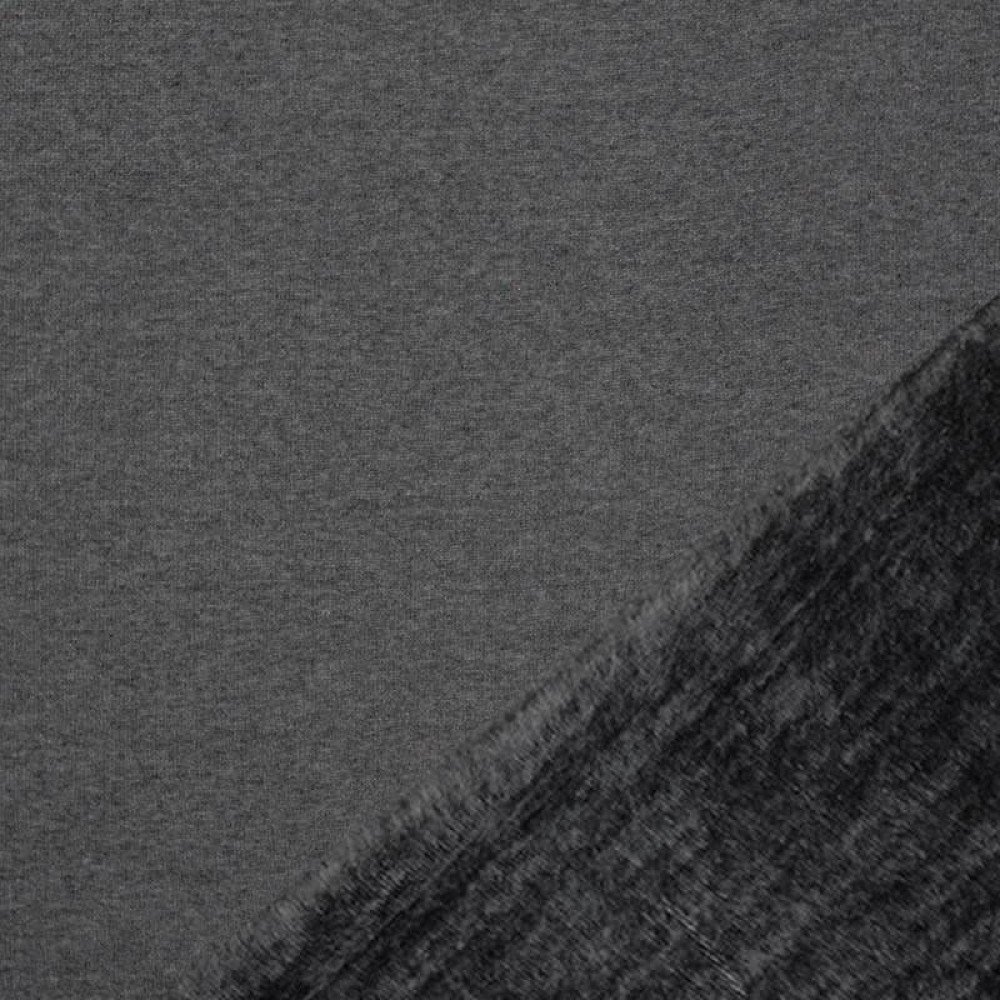 Sweatshirt Fleece Fabric Dark Grey Melee