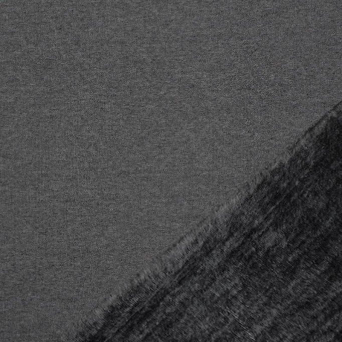 Tessuto Felpa Fleece Grigio Scuro Melange - (Tessuto Felpa Alpenfleece)