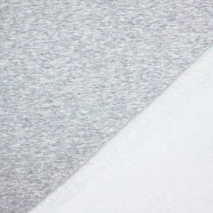 Tessuto Felpa Fleece Grigio Chiaro Melange - (Tessuto Felpa Alpenfleece)