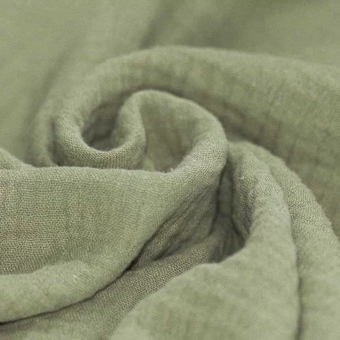Tessuto Doppia Garza Di Cotone Oliva - (Tessuto Doppia Garza Di Cotone)