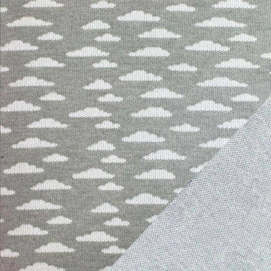 Big Knit Jacquard Fabric - Clouds Grey Big Knit Jacquard Fabric - Clouds Grey
