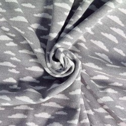 Tessuto A Maglia Jacquard Grande - Nuvole Grigio