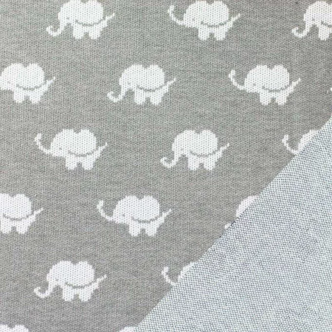 Tissu Jacquard Big Knit - Éléphant Gris - (Tissus Deco)