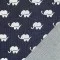 Big Knit Jacquard Stof - Elefant Navy - (Dekorationsstoffer)