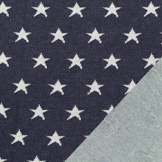Big Knit Jacquard Fabric - Stars Navy Big Knit Jacquard Fabric - Stars Navy