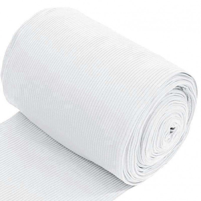 Tissu Bord-Côtes Jumbo Blanc - (Tissu Bord-Côtes )