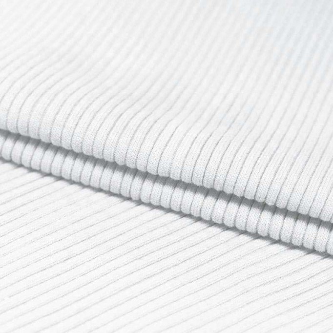 Tissu Bord-Côtes Jumbo Blanc - (Tissu Bord-Côtes )
