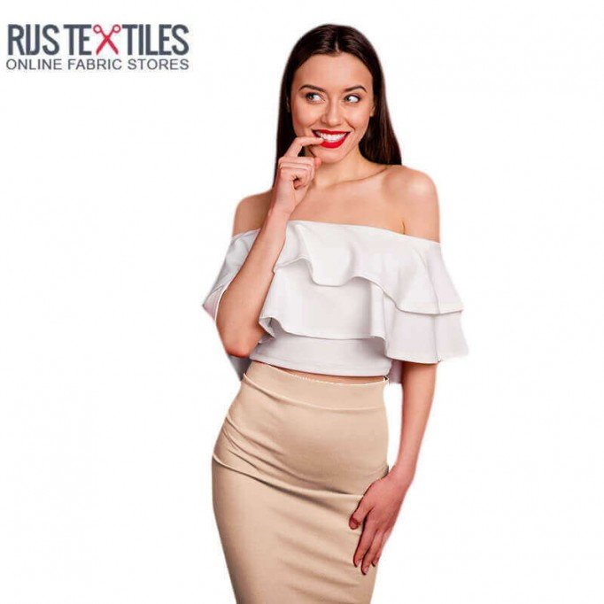 Stretch Satijn Stof Deluxe Licht Beige - (Stretch Satijn Stof Deluxe)