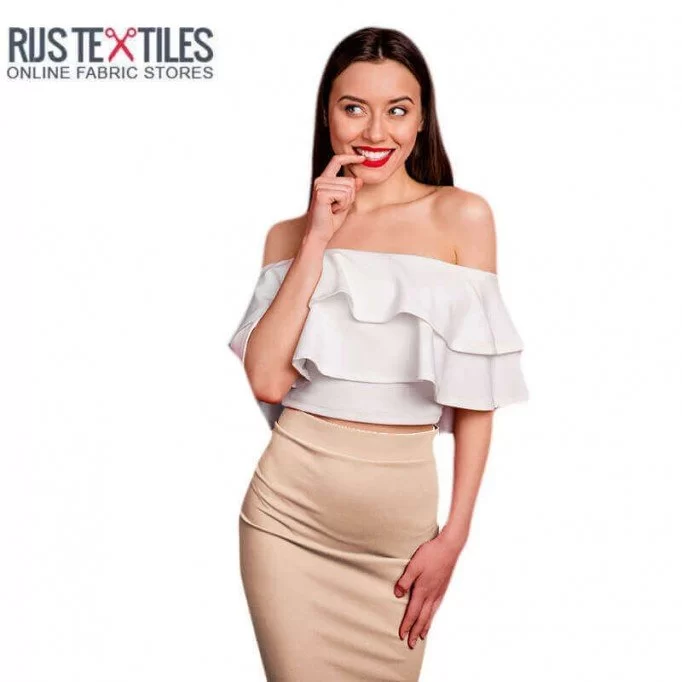 Stretch Satijn Stof Deluxe Licht Beige - (Stretch Satijn Stof Deluxe)
