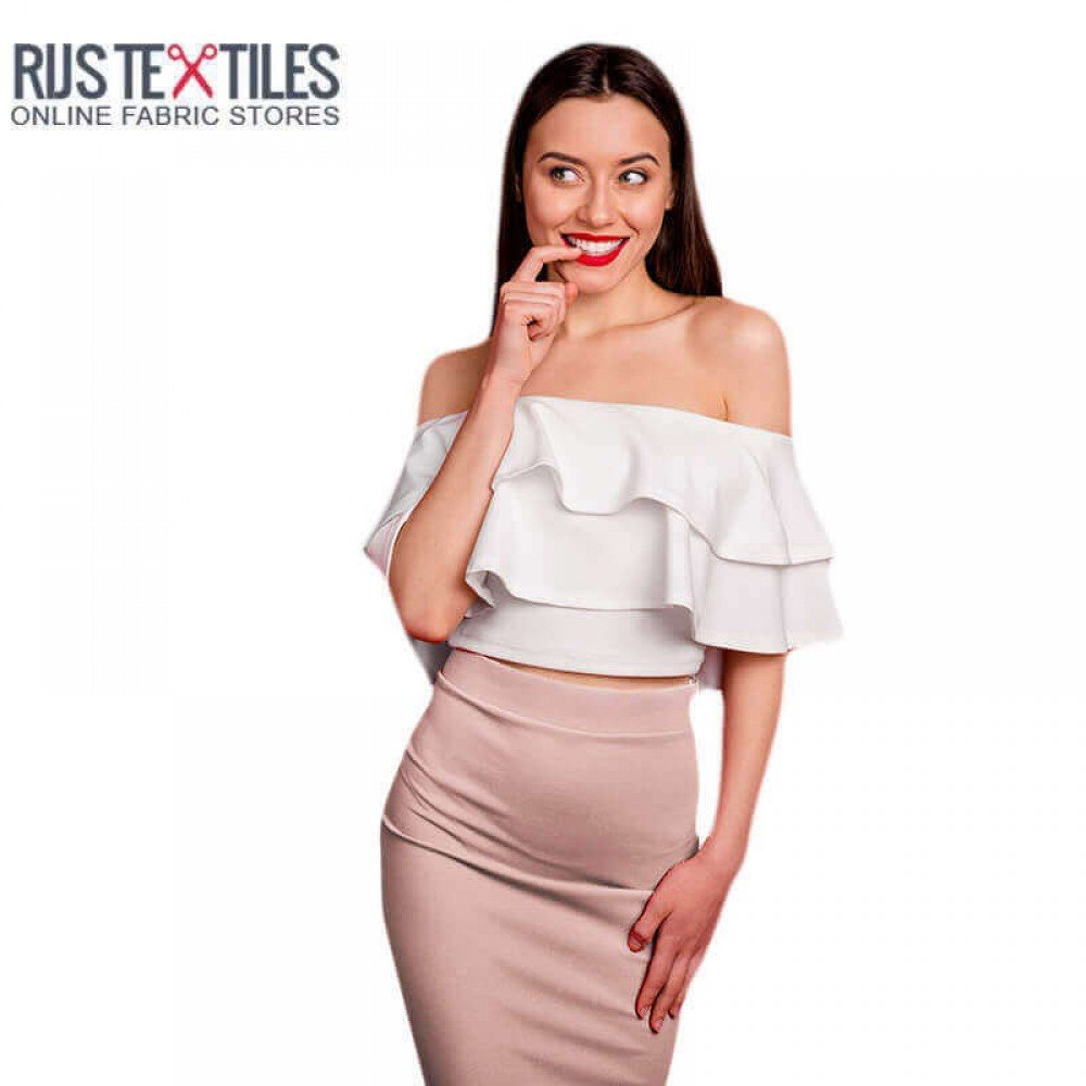 Stretch Satijn Stof Deluxe Nude Roze - (Stretch Satijn Stof Deluxe)