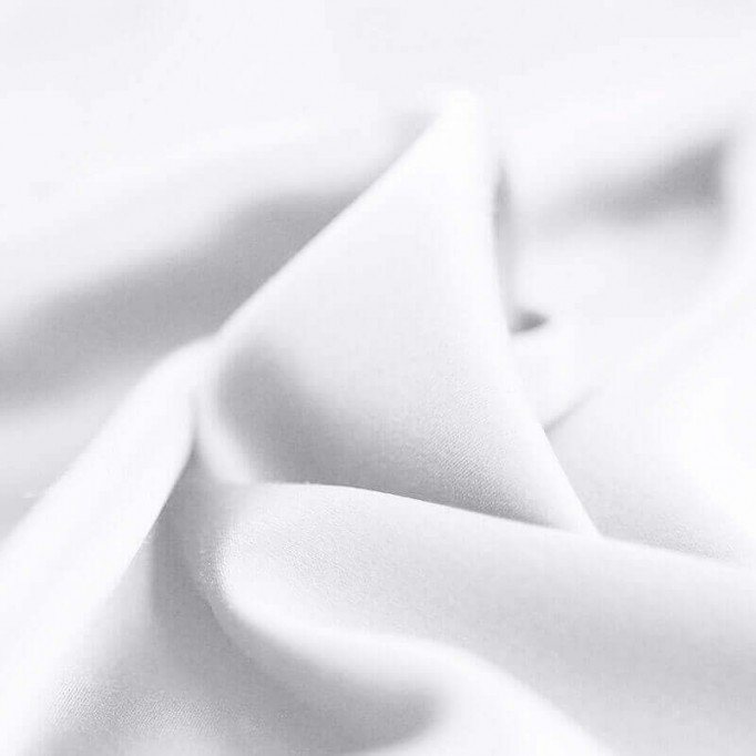Deluxe Satin Stretch Stof Hvid  - (Deluxe Satin Stretch Stof)