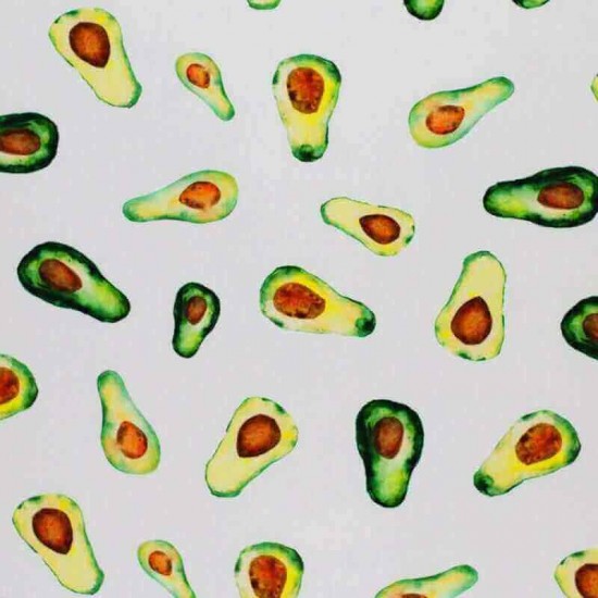 Jersey Cotton Fabric Digital Print - Watercolour Avocado Jersey Cotton Fabric Digital Print - Watercolour Avocado