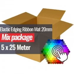 Elastic Edging Ribbon Mat 20mm 5 Colors x 25 Meter Bundle Package Elastic Edging Ribbon Mat 20mm 5 Colors x 25 Meter Bundle Package