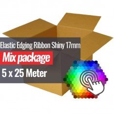 Elastisches Einfassband Glänzendes 17mm 5 Farben x 25 Meter Bundle Paket