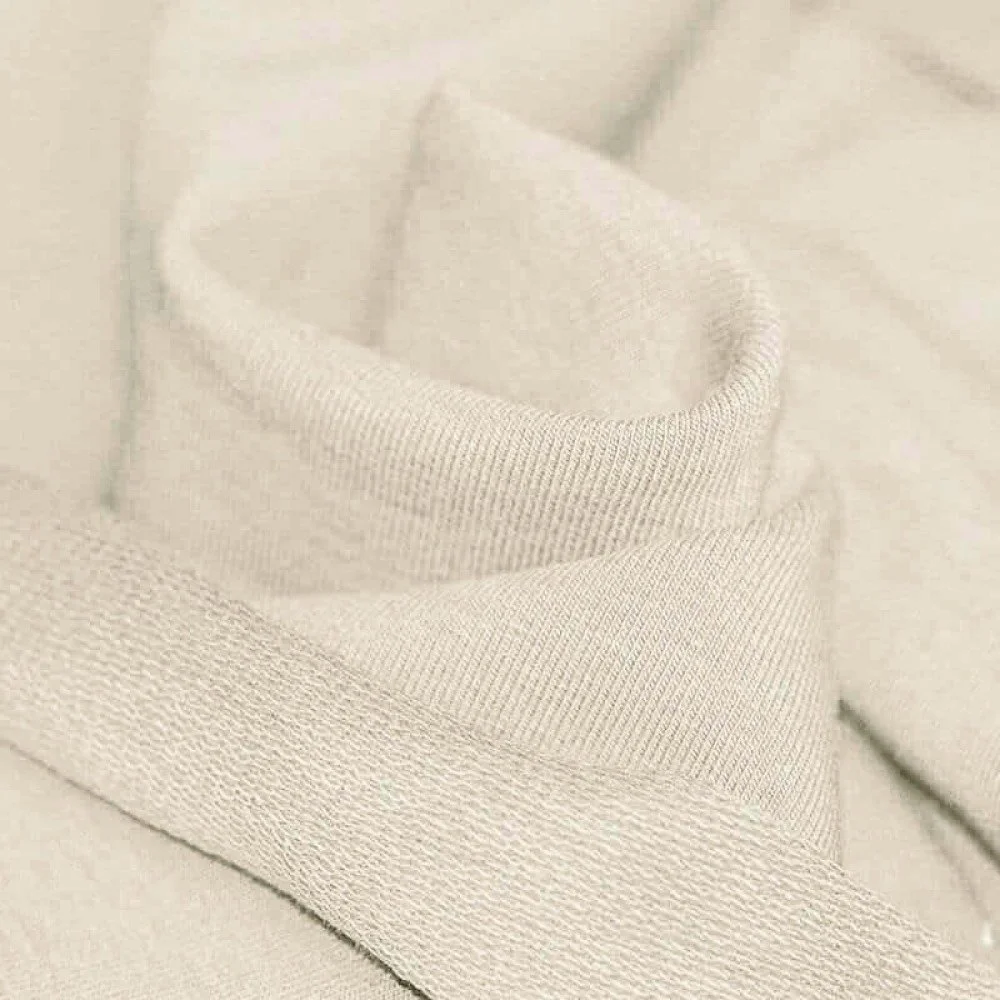 French Terry Stof Licht Beige