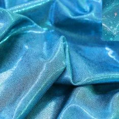 Hologram Lycra Stof Mystic Aqua