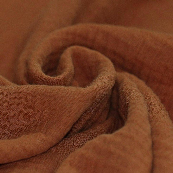 Tessuto Doppia Garza Di Cotone Cognac - (Tessuto Doppia Garza Di Cotone)