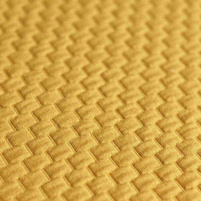 Tissu Jersey Matelassé à Motif Brique Ocre - (Vente De Tissu Au Mètre)