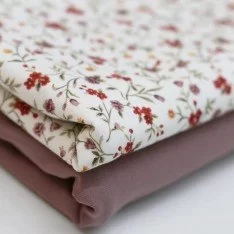Jersey Di Cotone Stampa Digitale - Fiore Romantico