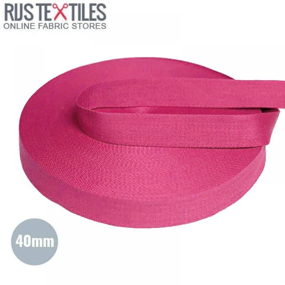 Tassenband Katoen Fuchsia 40mm (Per Meter)