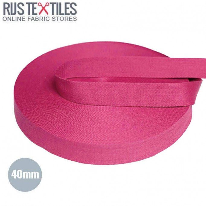 Ruban Sangle Coton Fuchsia 40mm (au Mètre) - (Ruban Sangle)