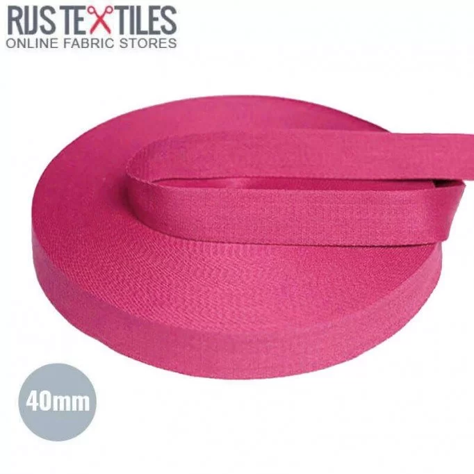 Tassenband Katoen Fuchsia 40mm (Per Meter) - (Tassenband)