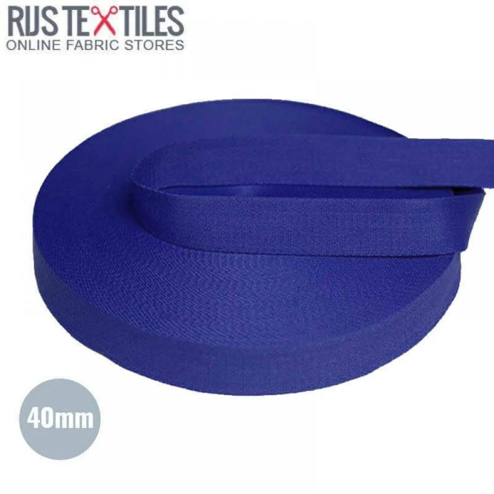 Tassenband Katoen Kobalt 40mm (Per Meter)