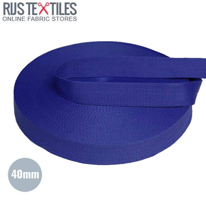Tassenband Katoen Kobalt 40mm (Per Meter)