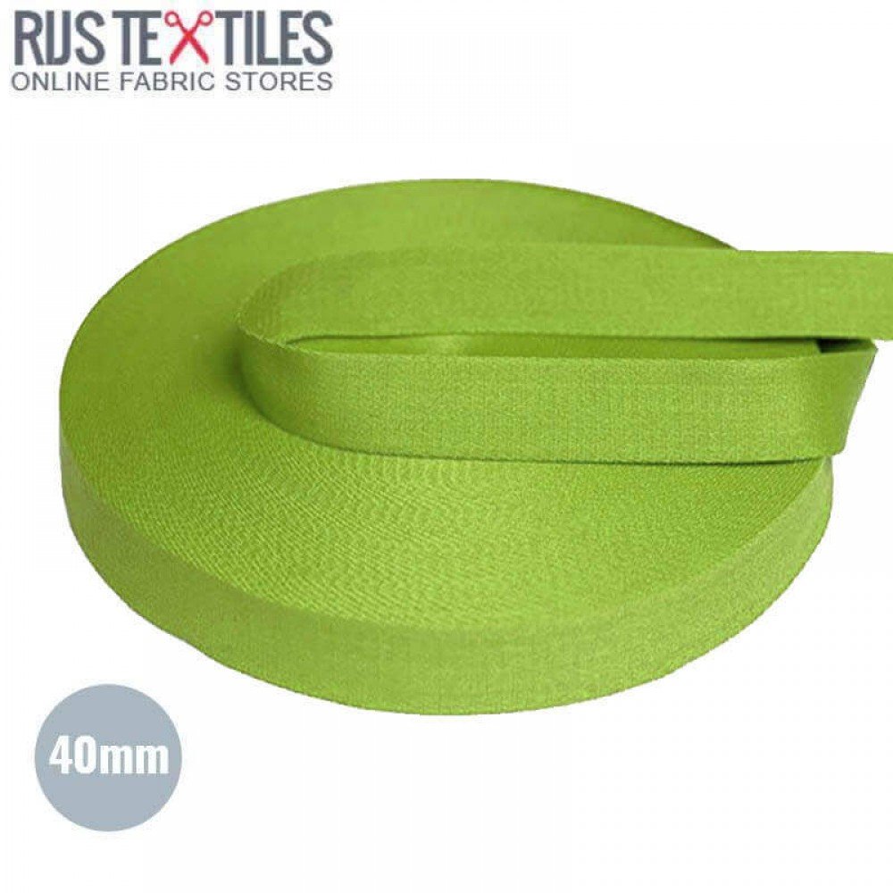 Tassenband Katoen Lime 40mm (Per Meter)