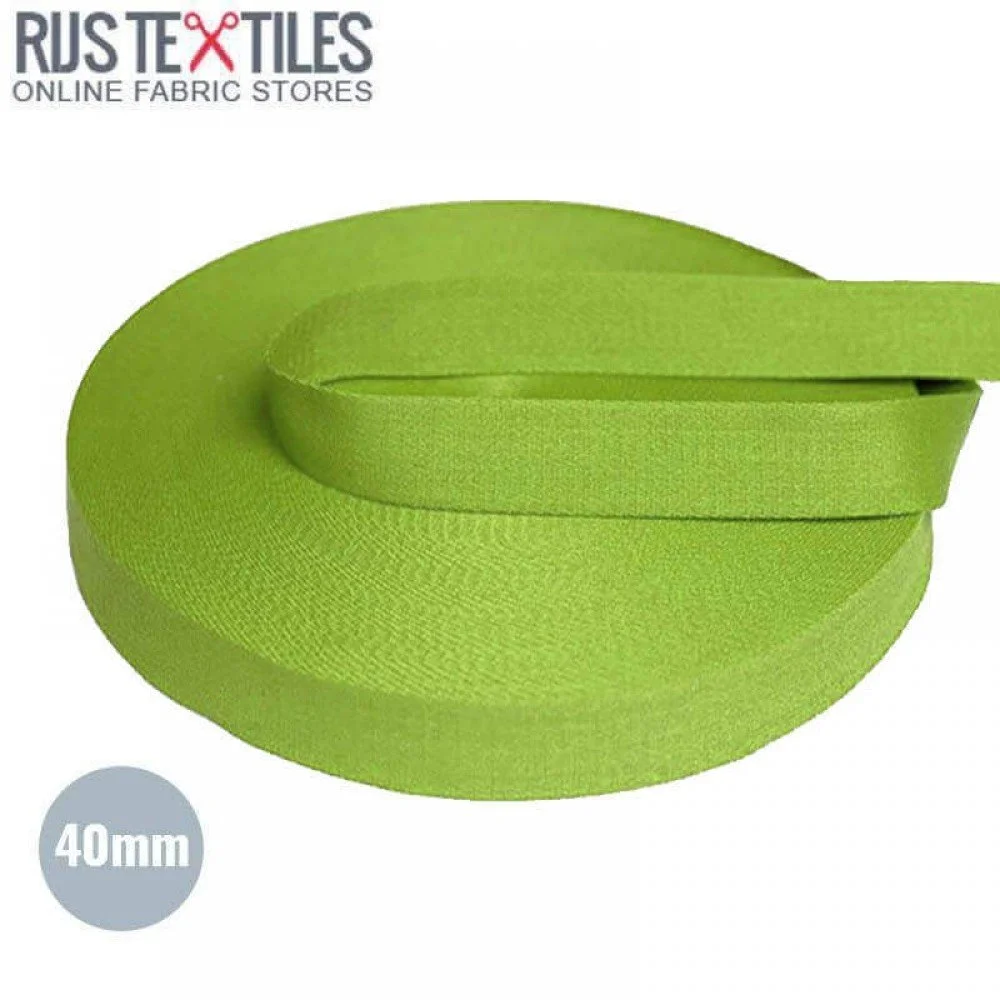 Tassenband Katoen Lime 40mm (Per Meter)