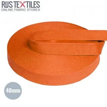 Ruban Sangle Coton Orange 40mm (au Mètre)