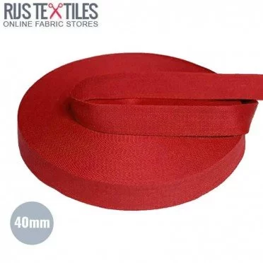 Belt Webbing Cotton Red 40mm (Per Meter) - (Belt Webbing)