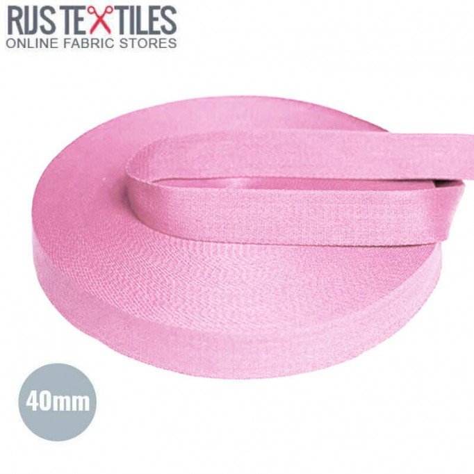 Nastro Di Cotone Cintura Rosa 40mm (Al Metro) - (Nastro Cintura)