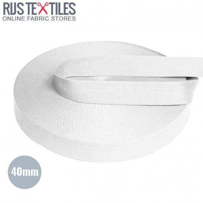 Nastro Di Cotone Cintura Bianco 40mm (Al Metro) - (Nastro Cintura)