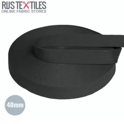 Gurtband Baumwolle Schwarz 40mm (Meterware) Gurtband Baumwolle Schwarz 40mm (Meterware)