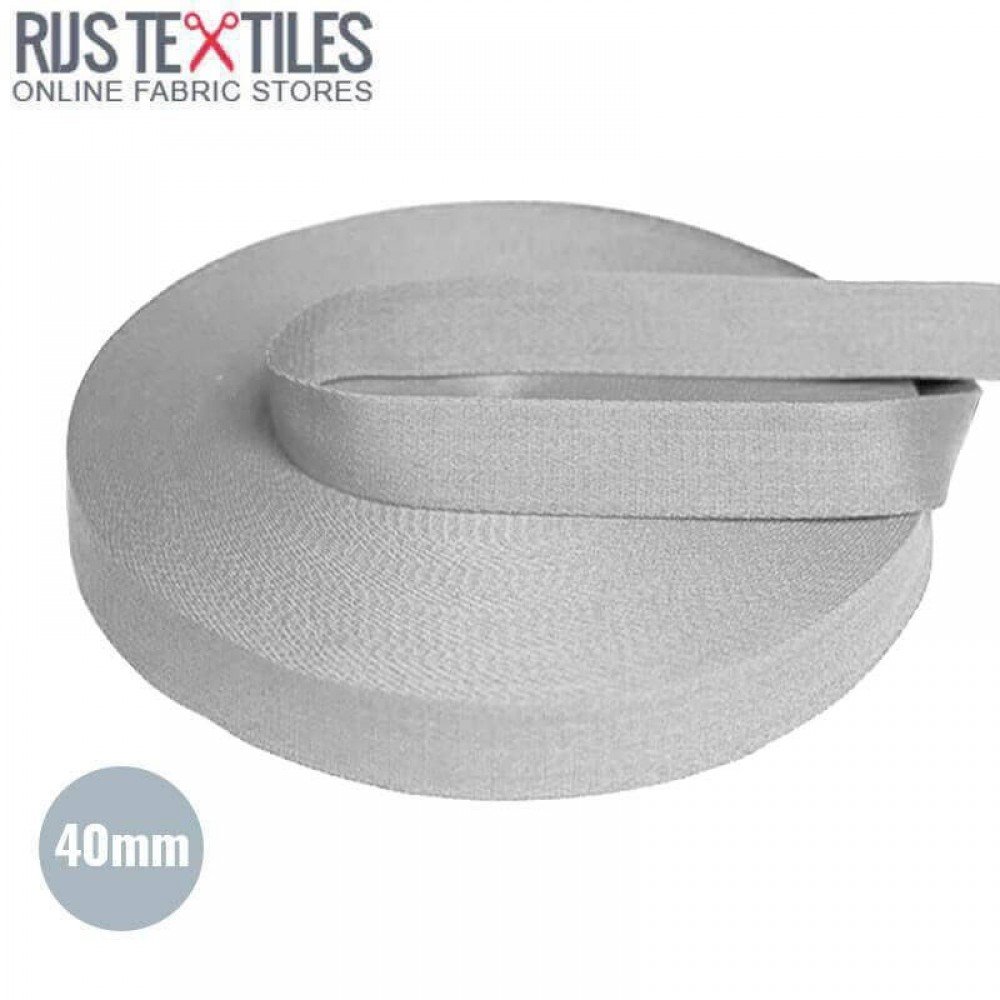 Tassenband Katoen Licht Grijs 40mm (Per Meter)