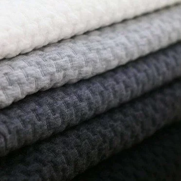 Knitted Jacquard Fabric Brick Pattern Ocher Tkaninowy Outlet