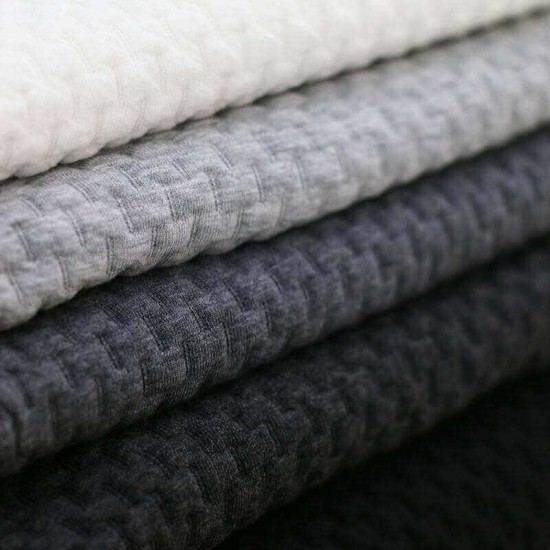 Knitted Jacquard Fabric Brick Pattern Ecru Knitted Jacquard Fabric Brick Pattern Ecru
