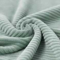 Tessuto Jersey Velluto a Coste Grande Verde Mare