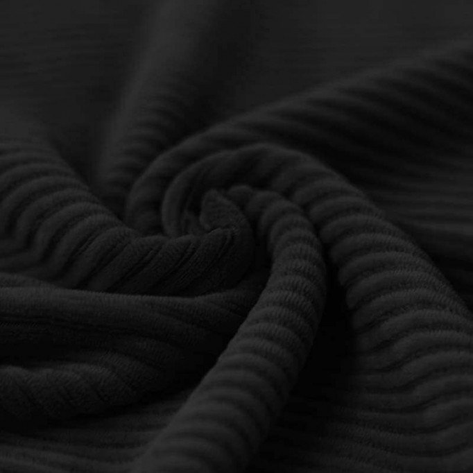 Big Knitted Corduroy Jersey Fabric Black - (Knitted Corduroy Jersey Fabric)