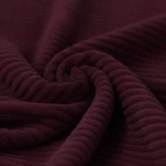 Brede Ribfluweel Jersey Stof Bordeaux