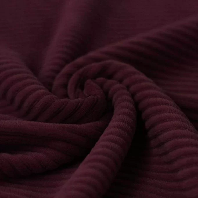 Tessuto Jersey Velluto a Coste Grande Bordeaux - (Tessuto Jersey Velluto a Coste Righe)