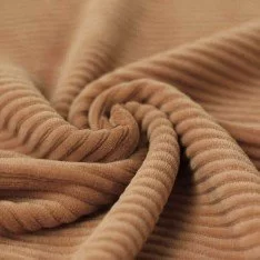Brede Ribfluweel Jersey Stof Camel