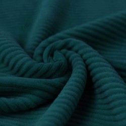 Tissu Jersey Velours à Grosses Cotes Vert Foncé Tissu Jersey Velours à Grosses Cotes Vert Foncé