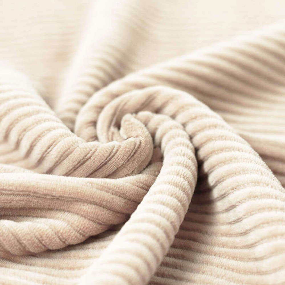 Big Knitted Corduroy Jersey Fabric Light Beige