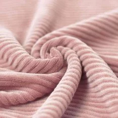 Brede Ribfluweel Jersey Stof Oud Roze